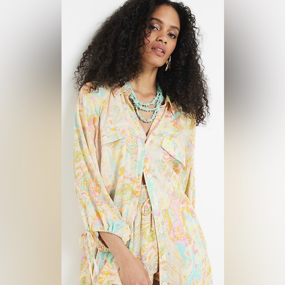 River Island Other - ☀️🏝️💛River Island Pool Side Collection Oversized Buttoned Up Beach Shirt.